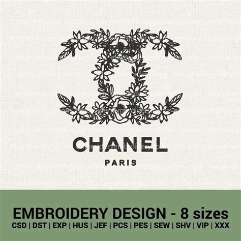 chanel paris embroidery design|Chanel logo embroidery design.